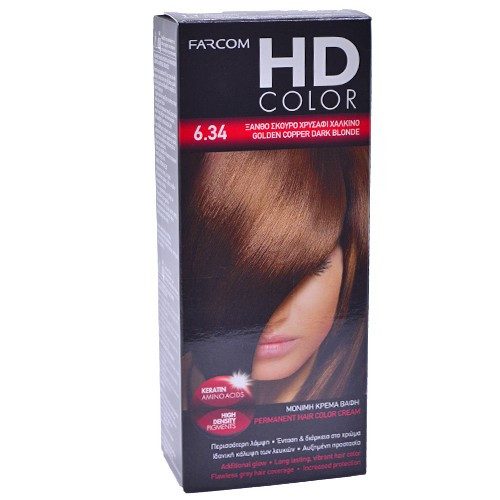 FARCOM HD color set βαφή μαλλιών No6.34 60ml – Βαφές Μαλλιών