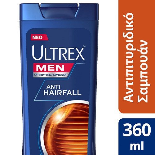 ULTREX σαμπουάν men αντιπιτυριδικό anti hairfall για αδύναμα μαλλιά 360ml