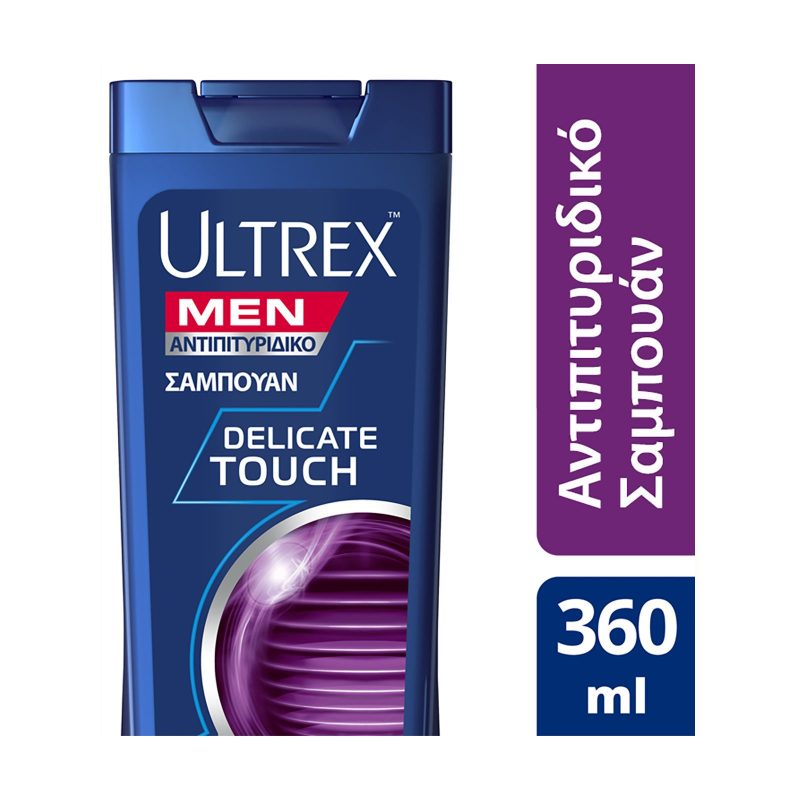 ULTREX σαμπουάν men αντιπιτυριδικό delicate touch για ξηροδερμία 360ml