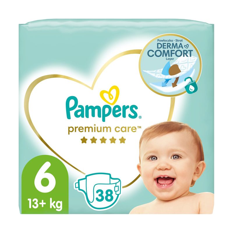 PAMPERS premium care βρεφικές πάνες No6 13+kg 38τεμ – Πάνες Μωρού