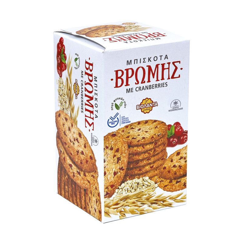 ΒΙΟΛΑΝΤΑ μπισκότα βρώμης με κράνμπερι 200gr – Βιολάντα