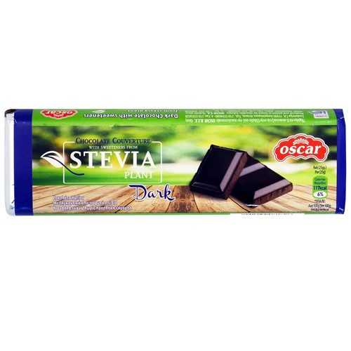 OSCAR Dark κουβερτούρα υγείας με στέβια 125gr – Επικαλύψεις / Toppings Ζαχαροπλαστικής