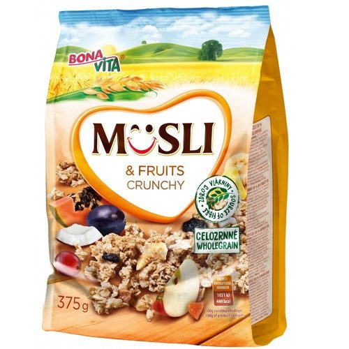 BONA VITA δημητριακά crunchy musli με αποξηραμένα φρούτα 375gr