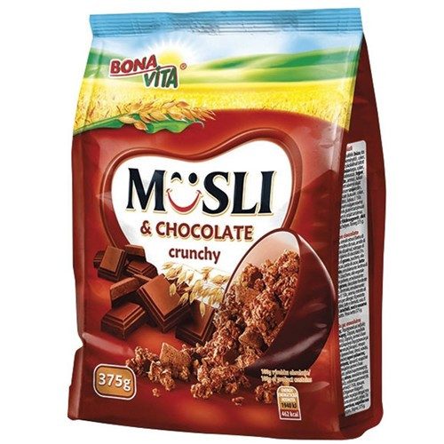 BONA VITA δημητριακά crunchy musli με σοκολάτα γάλακτος 375gr