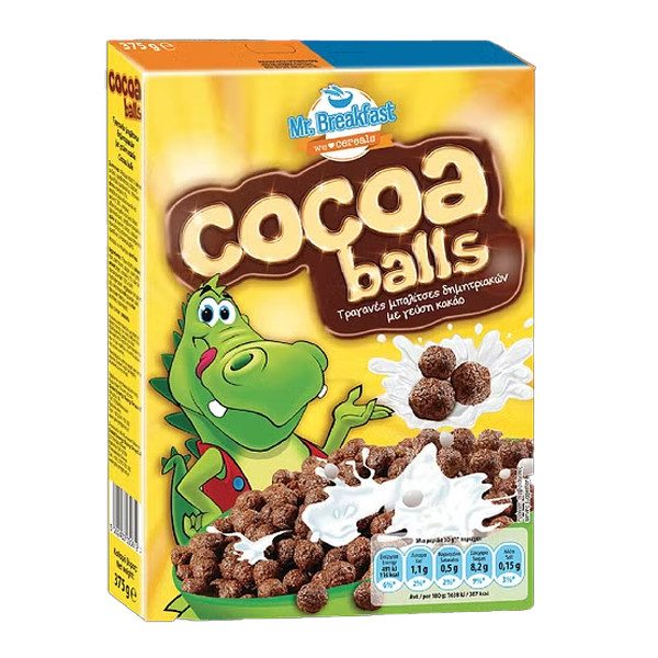 MR. BREAKFAST δημητριακά cocoa balls 375gr