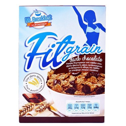 MR. BREAKFAST δημητριακά fitgrain dark chocolate 375gr
