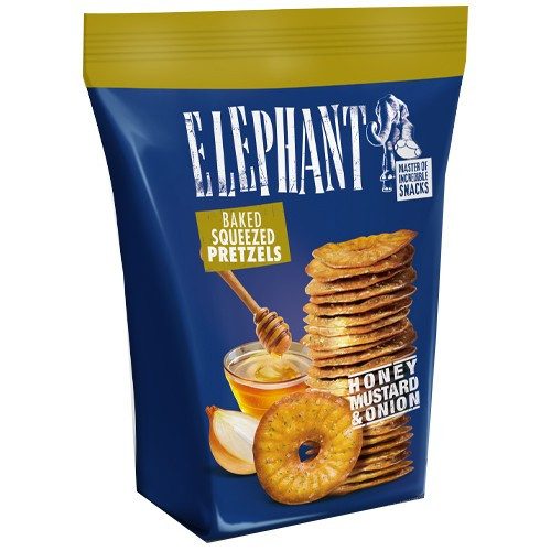 ELEPHANT mini πρέτσελς με μέλι και μουστάρδα 70gr – Alka Elephant – Αλμυρά Snacks