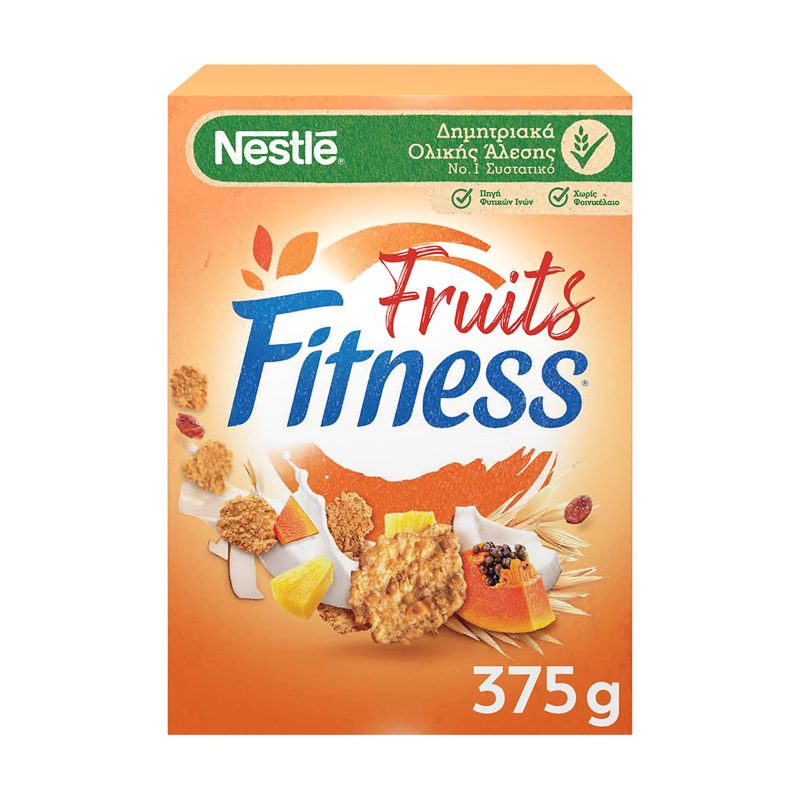 NESTLE δημητριακά fitness ολικής άλεσης με φρούτα 375gr