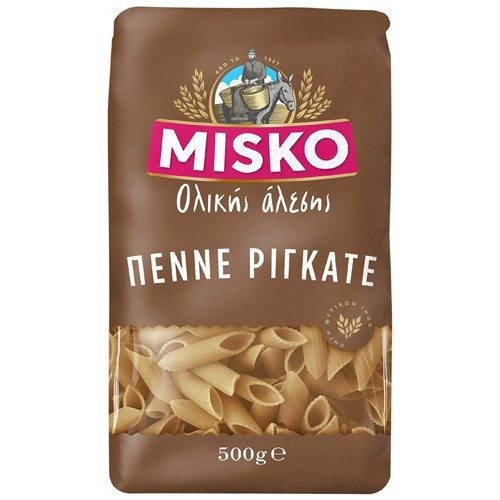 MISKO ζυμαρικά πέννες ριγκάτε ολικής αλέσεως 500gr