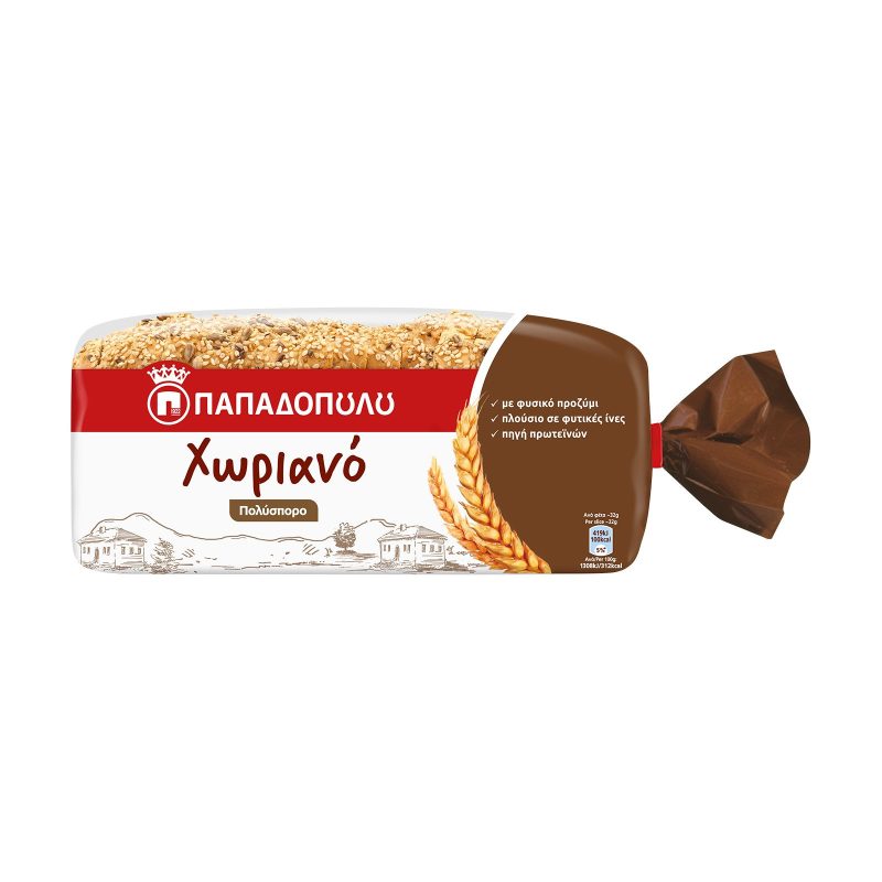 ΠΑΠΑΔΟΠΟΥΛΟΥ ψωμί του τοστ χωριανό πολύσπορο vegan 540gr – Παπαδοπούλου – Αρτοσκευάσματα
