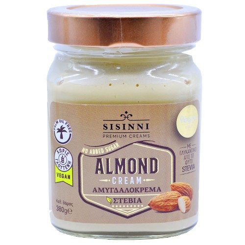 SISINNI αμυγδαλόκρεμα με στέβια vegan 380gr – Είδη Επάλειψης