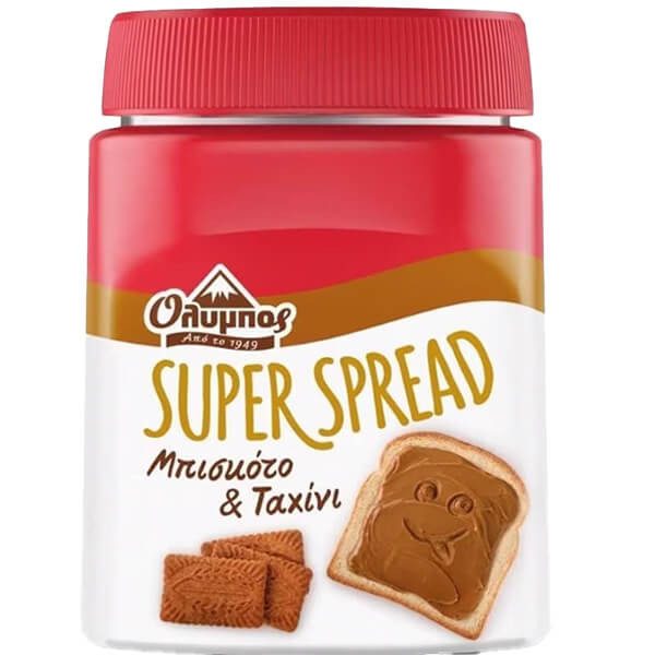 ΟΛΥΜΠΟΣ super spread πραλίνα με μπισκότο και ταχίνι 350gr – Όλυμπος – Είδη Επάλειψης