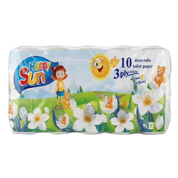 HAPPY SUN χαρτί υγείας 3φυλλο 10x95gr – Χαρτιά Υγείας