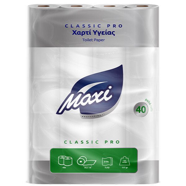 MAXI χαρτί υγείας Pro Classis 2φυλλο 40x125gr – Χαρτικά (Χονδρική)