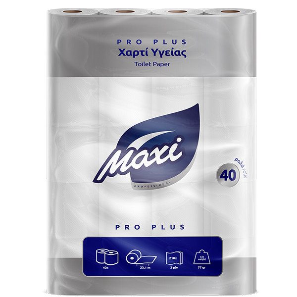 MAXI χαρτί υγείας Pro Plus 2φυλλο 40x77gr – Χαρτικά (Χονδρική)