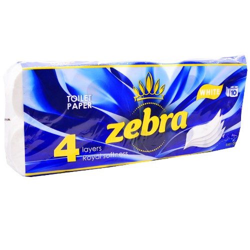 ZEBRA χαρτί υγείας λευκό 4φυλλο 10τεμ – Χαρτιά Υγείας