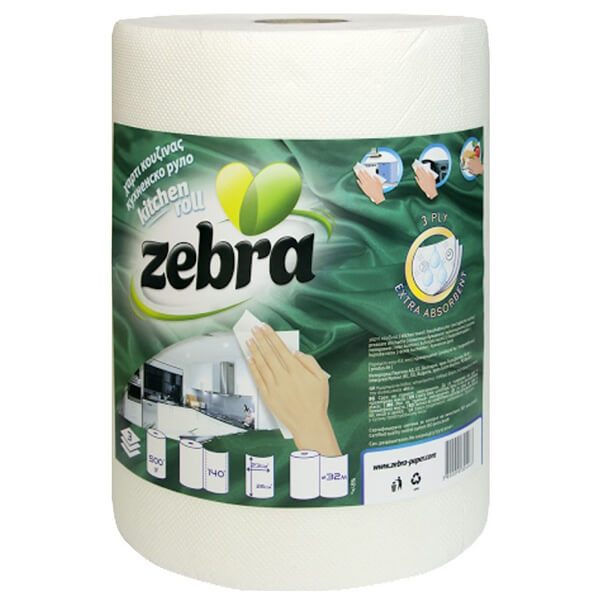 ZEBRA χαρτί κουζίνας 3φυλλο 500gr – Χαρτιά Κουζίνας