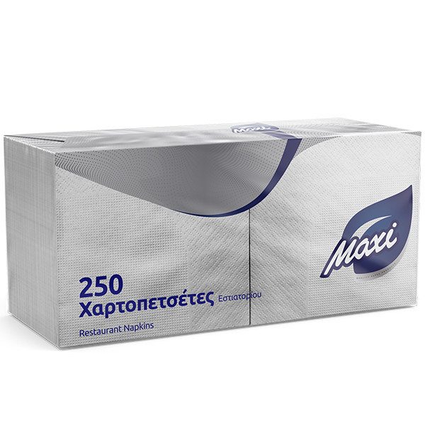 MAXI χαρτοπετσέτες λευκές 23x24cm 250τεμ – Χαρτοπετσέτες και Κουβέρ Εστίασης