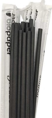 BIO PAPER χάρτινα καλαμάκια freddo ντυμένα μαύρα 18cm 500τεμ – Καλαμάκια (Χονδρική)