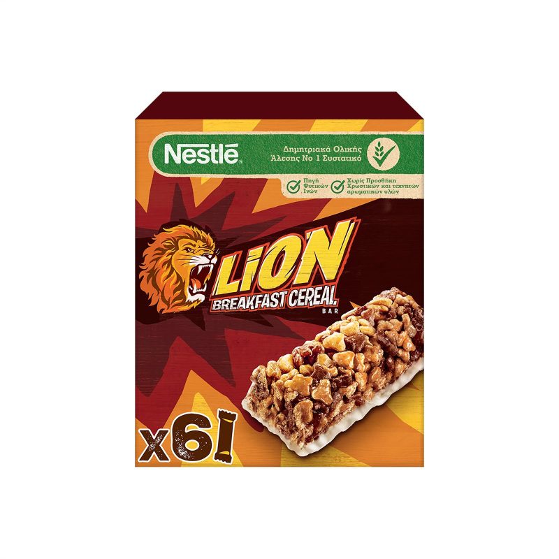 NESTLE μπάρες δημητριακών lion με σοκολάτα και καραμέλα 6x25gr