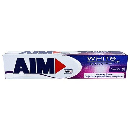 AIM οδοντόκρεμα white system enamel 75ml – Οδοντόκρεμες