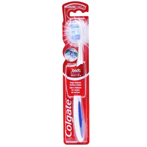 COLGATE οδοντόβουρτσα 360ᵒ Optic White σε διάφορα χρώματα μέτρια 1τεμ – Οδοντόβουρτσες Απλές