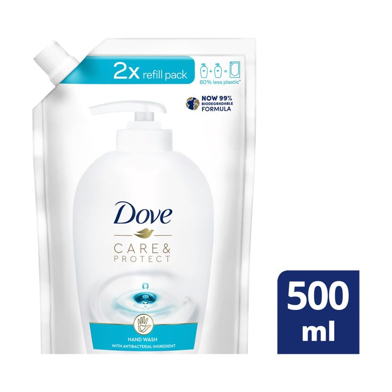 DOVE κρεμοσάπουνο αντιβακτηριακό Care και Protect σακούλα 500ml – Προϊόντα Καθαρισμού Σώματος