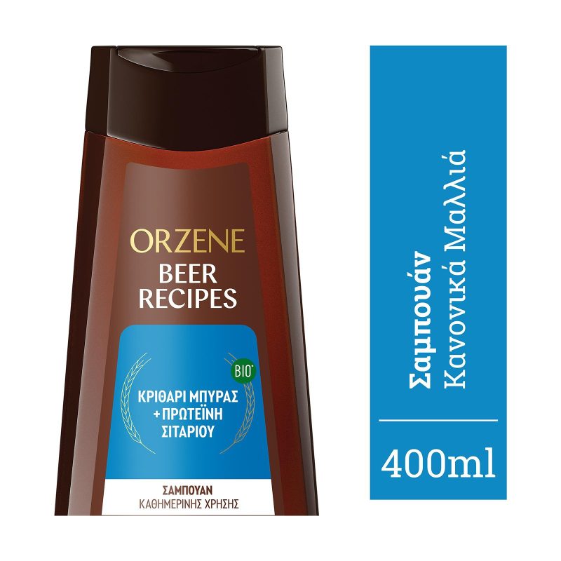 ORZENE BEER σαμπουάν για όλους τους τύπους μαλλιών 400ml