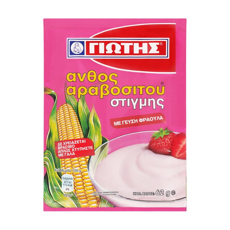 ΓΙΩΤΗΣ άνθος αραβοσίτου στιγμής φράουλα 62gr – Γιώτης – Έτοιμα Μείγματα για Γλυκά
