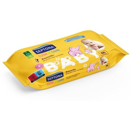 SEPTONA μωρομάντηλα Calm n Care Χαμομήλι Baby 80τεμ