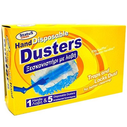 STATUS HAND dusters φτερό ξεσκονίσματος με λαβή και ανταλλακτικά 5τεμ – Είδη Ξεσκονίσματος