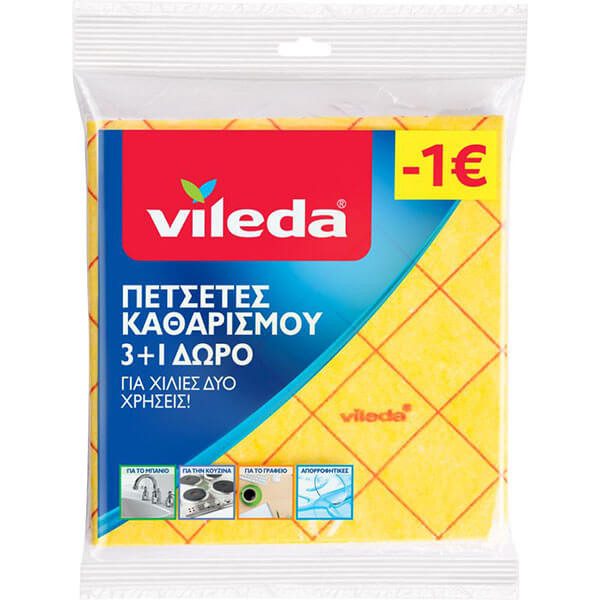 VILEDA πετσέτα καθαρισμού γενικής χρήσης 38x40cm 4τεμ – Πανάκια Καθαρισμού