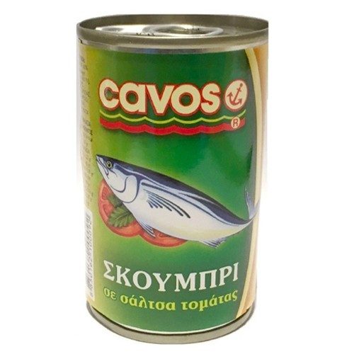 CAVOS σκουμπρί σε σάλτσα τομάτας 155ml – Τρόφιμα Μακράς Συντήρησης