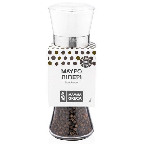 MAMMA GRECA μαύρο πιπέρι βάζο με μύλο 90gr – Μπαχαρικά και Μυρωδικά