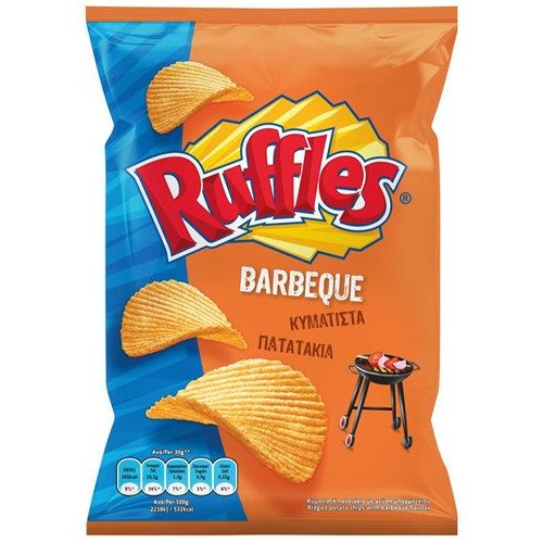 TASTY SNACKS Ruffles πατατάκια κυματιστά με μπάρμπεκιου 400gr