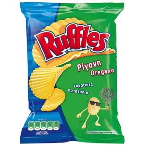 TASTY SNACKS Ruffles πατατάκια κυματιστά με ρίγανη 400gr