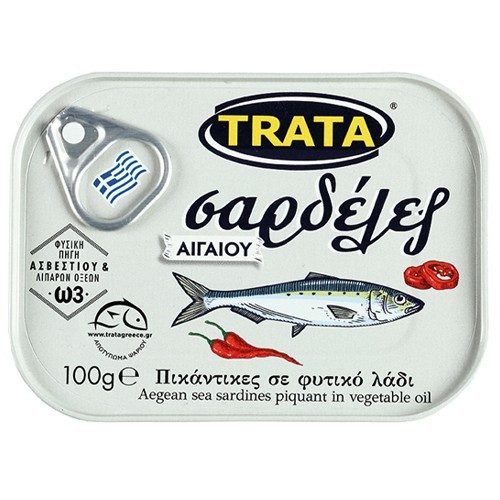 TRATA σαρδέλα πικάντικη σε φυτικό λάδι 100gr – Τρόφιμα Μακράς Συντήρησης