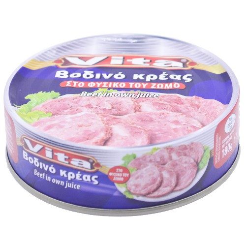 VITA βοδινό κρέας στο φυσικό του ζωμό 180gr – Τρόφιμα Μακράς Συντήρησης