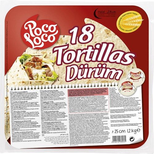FLAVOUR FACTORY Poco Loco τορτίγια σταρένια 25cm 18τεμ 1200gr – Αρτοσκευάσματα