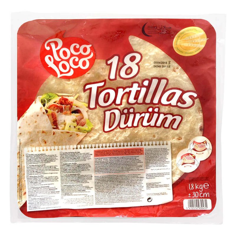 FLAVOUR FACTORY Poco Loco τορτίγια σταρένια 30cm 18τεμ 1800gr – Αρτοσκευάσματα