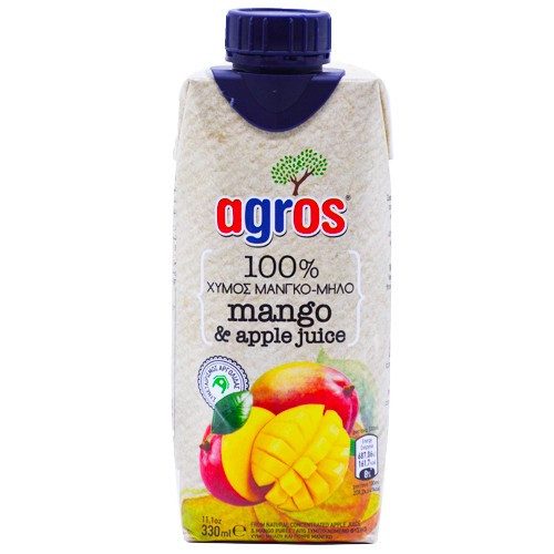 AGROS χυμός μάνγκο και μήλο 330ml – Χυμοί