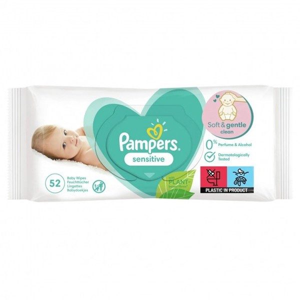 PAMPERS μωρομάντηλα Sensitive 52τεμ