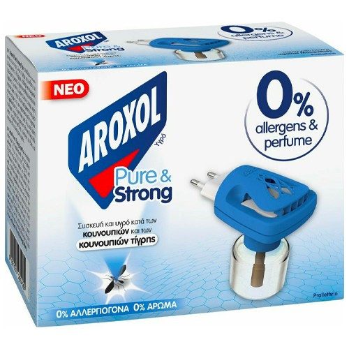 AROXOL εντομοαπωθητική ηλεκτρική συσκευή Pure και Strong με υγρό για 60 νύχτες – Εντομοκτόνα και Εντομοαπωθητικά Χώρου