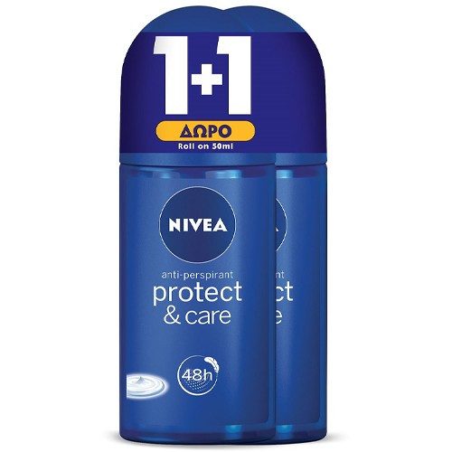 NIVEA αποσμητικό σώματος roll on protect και care 2x50ml – Αποσμητικά