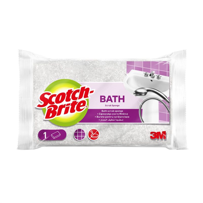 SCOTCH-BRITE σφουγγαράκι για το μπάνιο λευκό-ροζ 1τεμ – Διάφορα Αξεσουάρ Καθαρισμού