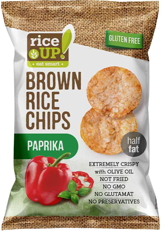 RICE UP chips ολικής με πάπρικα 60gr – Αλμυρά Snacks