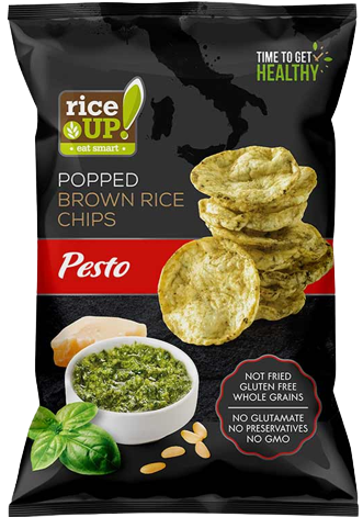 RICE UP chips ολικής με pesto 60gr – Αλμυρά Snacks
