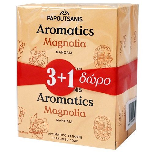 ΠΑΠΟΥΤΣΑΝΗΣ Aromatics σαπούνι με μανόλια 4x100gr – Παπουτσάνης – Προϊόντα Καθαρισμού Σώματος