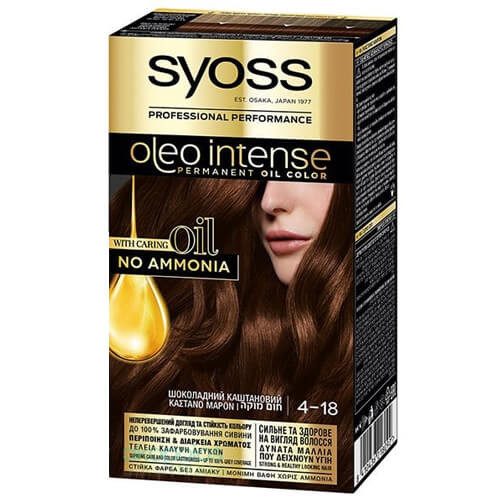 SYOSS βαφή μαλλιών oleo intense καστανό μαρόν 4-18 – Βαφές Μαλλιών