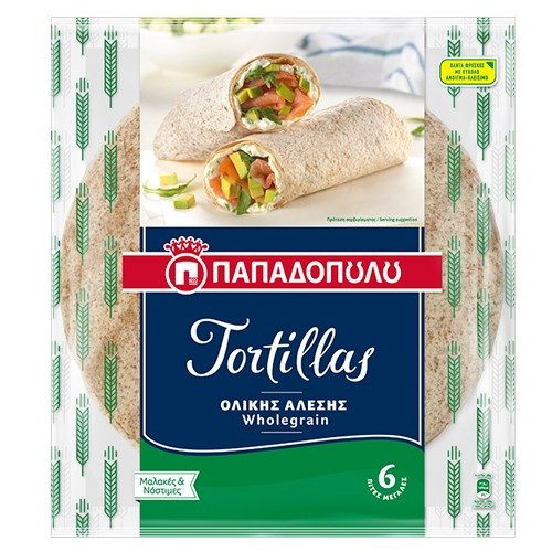 ΠΑΠΑΔΟΠΟΥΛΟΥ τορτίγιες ολικής άλεσης 6x60gr – Παπαδοπούλου – Αρτοσκευάσματα